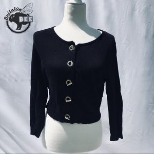 Calvin Klein cardigan with engraved gold clasps M